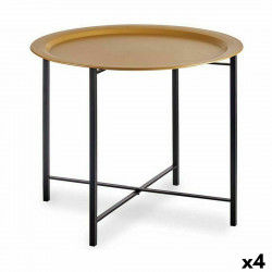 Mesa auxiliar Negro Dorado Metal 62 x 48,5 x 62 cm (4 Unidades)