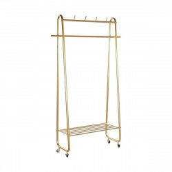 Coat Stand with Wheels DKD Home Decor Golden Metal 105 x 36 x 177 cm