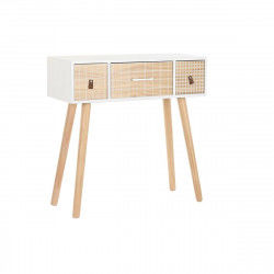 Console DKD Home Decor Naturel Blanc Bois de paulownia (80 x 32 x 80 cm)