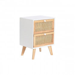 Comodino DKD Home Decor Bianco Naturale Legno di paulownia 40 x 30 x 54 cm