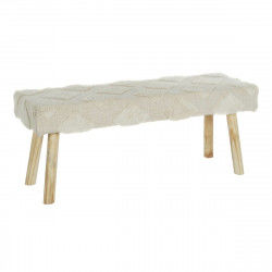 Panca DKD Home Decor Bianco Naturale Legno 120 x 50 x 40 cm