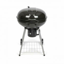 Coal Barbecue with Cover and Wheels Livoo DOC270 Black Metal Circular