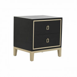 Nightstand DKD Home Decor Black Multicolour Golden Wood Metal 30 x 40 cm 50 x...