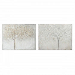 Bild DKD Home Decor Leinwand 100 x 3,8 x 80 cm Baum Cottage (2 Stück)