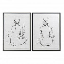 Painting DKD Home Decor 70 x 2,5 x 90 cm Lady Modern (2 Units)