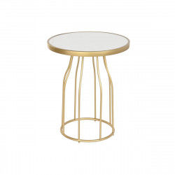 Beistelltisch DKD Home Decor Weiß Gold Metall Tafel 49 x 49 x 60,5 cm