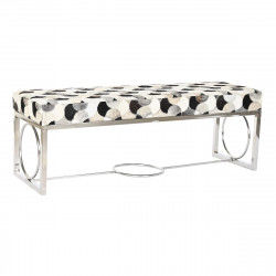 Banqueta DKD Home Decor Blanco Marrón Negro Plateado Acero 122 x 41 x 44 cm