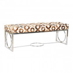 Banqueta DKD Home Decor Marrón Acero Piel Blanco (122 x 41 x 44 cm)