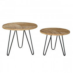 Set of 2 tables DKD Home Decor Brown Black 61 x 61 x 50 cm