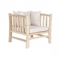 Armchair DKD Home Decor White Natural Teak 80 x 77 x 71 cm