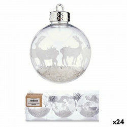 Lot de boules de Noël Ø 8 cm Blanc Doré (24 Unités)