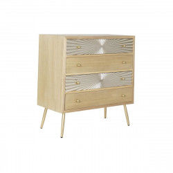 Chest of drawers DKD Home Decor Golden Natural Metal Fir MDF Wood Modern 80 x...