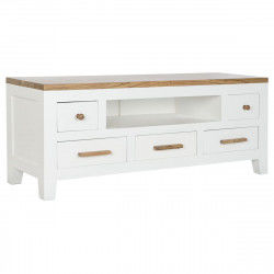 Mobile TV DKD Home Decor Bianco Marrone Acacia Legno di mango 125 x 40 x 50 cm