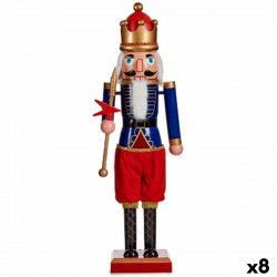 Decoratieve figuren Notenkraker Blauw Rood Plastic 12,5 x 40 x 9 cm (8 Stuks)