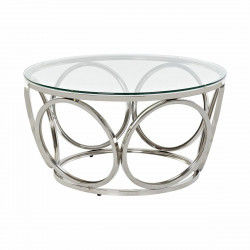 Hoofdtafel DKD Home Decor 60 x 60 x 43 cm Kristal Roestvrij staal Aluminium