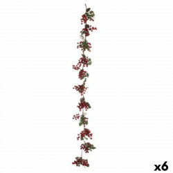 Guirlande de Noël Branche Fruits rouges Vert Plastique 15 x 7,5 x 156 cm (6...