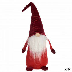 Deko-Figur Zwerg Weiß Rot Polyester Holz Sand 14 x 48 x 17,5 cm (16 Stück)