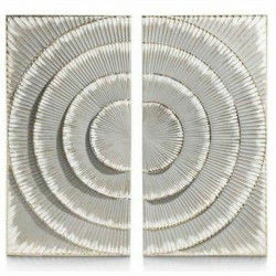 Décoration murale DKD Home Decor 2 Pièces Argenté Gris Moderne Cercles Bois...