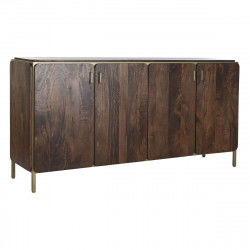 Dientafel DKD Home Decor Bruin Staal Mangohout 160 x 40 x 81 cm