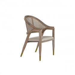 Chair with Armrests DKD Home Decor Beige Polyester Metal Fir Plastic 59 x 55...