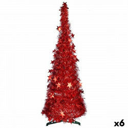 Weihnachtsbaum 150 cm 38 x 38 x 150 cm Rot Lametta (6 Stück)