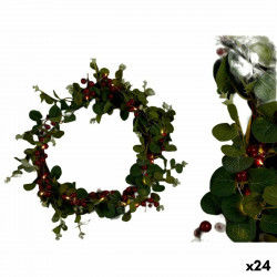 Advent wreathe LED Light Red Green Copper Plastic 40 x 38 x 5 cm (24 Units)