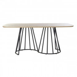 Dining Table DKD Home Decor Natural Black Metal 180 x 100 x 76 cm MDF Wood