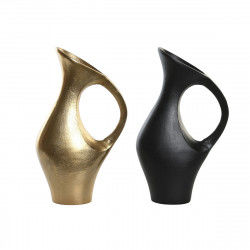 Vase DKD Home Decor 24 x 11 x 42 cm Black Golden Aluminium Modern (2 Units)