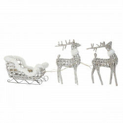 Adorno Navideño DKD Home Decor Blanco Metal Mimbre Plástico 60 x 30 x 37 cm...