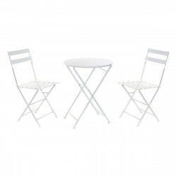 Tafel met twee stoelen DKD Home Decor Wit 80 cm 60 x 60 x 70 cm (3 pcs)