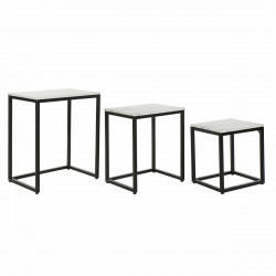 Jeu de 3 tables DKD Home Decor Blanc Noir 50 x 35 x 60,5 cm