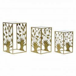 Set van 3 kleine tafels DKD Home Decor Gouden 40 x 40 x 70 cm