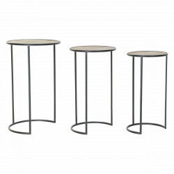 Set de 3 Tables Gigognes DKD Home Decor Noir Naturel 40 x 40 x 66 cm