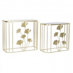 Console DKD Home Decor Kristal Gouden Metaal Tropisch Blad van een plant (80...