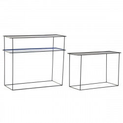 Console DKD Home Decor Zwart Blauw Metaal Modern (70 x 27 x 45 cm) (2 Stuks)