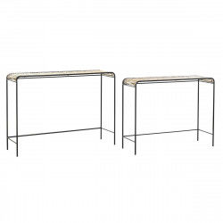 Consola DKD Home Decor Negro Natural Metal 111 x 32 x 80 cm