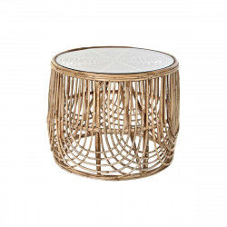 Mesa de Centro DKD Home Decor Natural Cristal Ratán (60 x 60 x 49 cm)