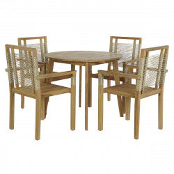 Conjunto de Mesa con 4 Sillas DKD Home Decor 90 x 90 x 75 cm 100 x 100 x 76 cm