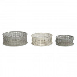 Basket set DKD Home Decor 43 x 42 x 17 cm Metal Aluminium Vintage