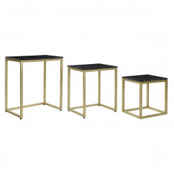 Jeu de 3 tables DKD Home Decor Noir Doré 50 x 35 x 60 cm