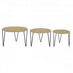 Set di 3 tavoli DKD Home Decor Marrone Nero Naturale 62 x 62 x 40 cm 62 x 62...