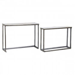 Set of 2 tables Home ESPRIT White Multicolour Silver 107 x 30 x 81 cm 108 x...