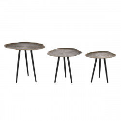 Jeu de 3 tables Home ESPRIT Noir Doré 52 x 39 x 45 cm