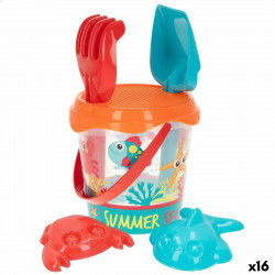 Set de jouets de plage Colorbaby Summer Sea Ø 18 cm polypropylène (16 Unités)