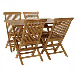 Table set with 4 chairs DKD Home Decor 120 x 70 x 75 cm Teak 90 cm (5 pcs)