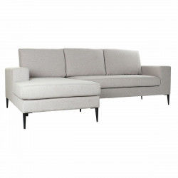 Canapé chaise longue DKD Home Decor Gris Polyester Métal (240 x 160 x 88 cm)