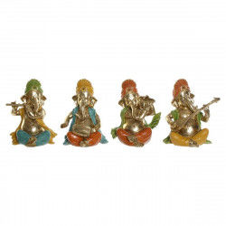 Figurine Décorative DKD Home Decor Jaune Bleu Vert Multicouleur Doré Indien...