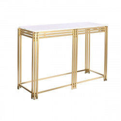 Consola DKD Home Decor Blanco Dorado Metal Mármol 120 x 40 x 81,5 cm