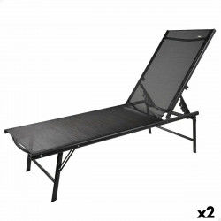 Chaise longue Aktive Gris 180 x 35 x 49 cm (2 Unités)