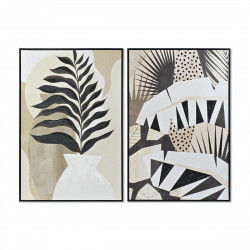 Painting DKD Home Decor 83 x 4,5 x 123 cm Colonial Leaf of a plant (2 Units)